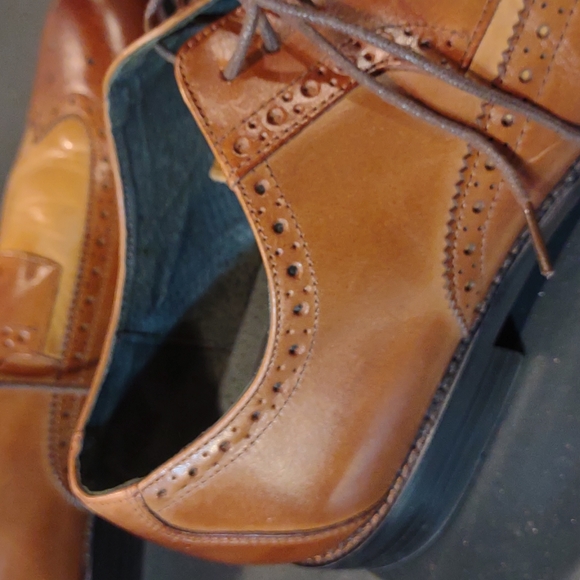 Gorgeous Multi Brown Stacy Adams Wingtips Size 12W. WIDE - Picture 9 of 15